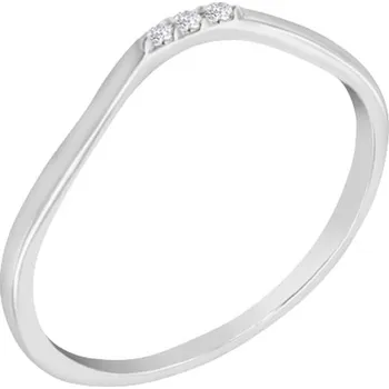 Prsten Stříbrný vykrojený prsten se třemi diamanty Cason