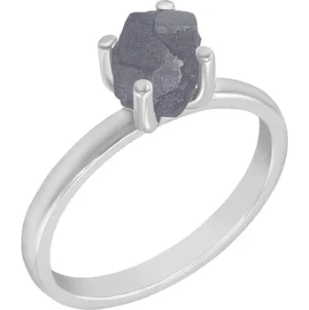 Prsten Zlatý prsten se surovým diamantem v tmavě šedé barvě Nemy