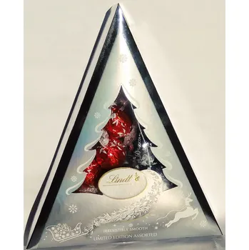 Čokoláda Bonboniéra Lindt LINDOR 125 g STROMEK Assorted STŘÍBRNÁ (jemná čokoláda / zima oblíbené švýcarské pralinky)