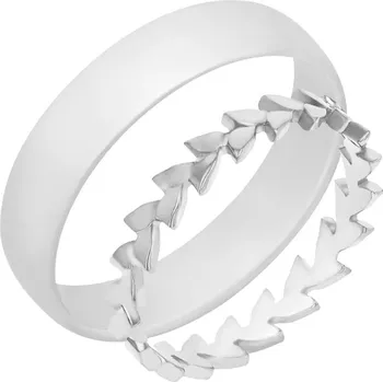 Prsten Zlatý prsten ve tvaru lístečků a pánský plochý prsten Skyler