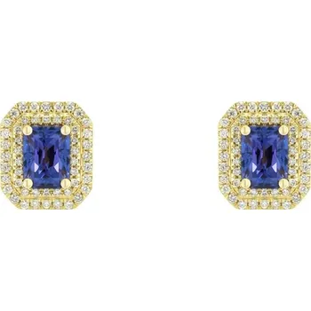 Náušnice Tanzanitové náušnice s diamanty Lavitra