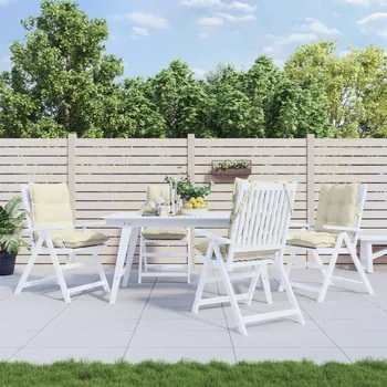 Podsedák Podušky na židli s nízkým opěradlem 4 ks krémové oxford