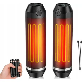 ohřívač rukou Elektrický kapesní černý ohřívač rukou - powerbanka 10000 (2x5000) mAh, 3 stupně vyhřívání, 2-dílná sada, 228g (2x114g)