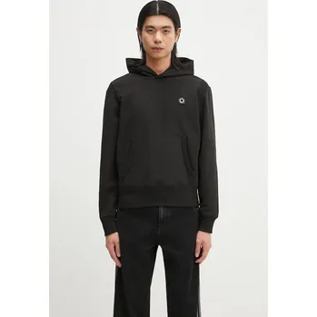 Pánská mikina Bavlněná mikina Kenzo Boke Flower 2.0 pánská, černá barva, s kapucí, hladká, FF55SW2554MC.99J 99X, vel. S