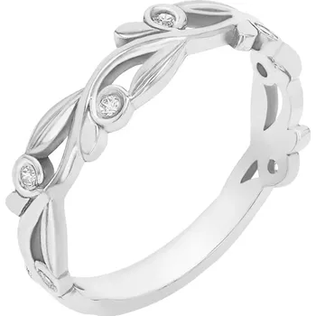 Prsten Jemný prsten ve tvaru lístečků s diamanty Emery