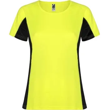 Dámské tričko Shanghai dámské sportovní tričko s krátkým rukávem - Fluorescenční žlutá / Černá, S