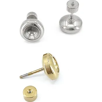 Materiál na výrobu šperku Ocelové šroubovací Náušnice na rivoli 6mm - Nerez SL