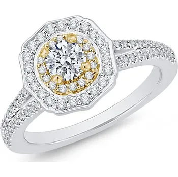 Prsten Extravagantní halo zásnubní prsten s lab-grown diamanty Giacomo