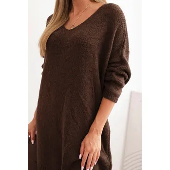 Dámské šaty Svetrové šaty GALA čokoládově hnědé Velikost: UNI: S - XXL