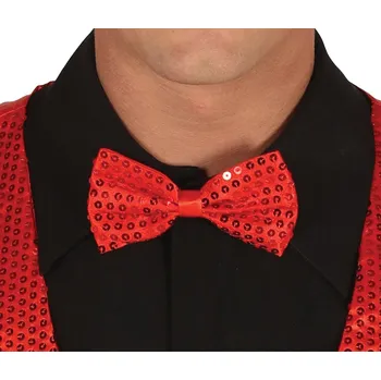 Karnevalový doplněk GuircaČervený flitrovaný motýlek