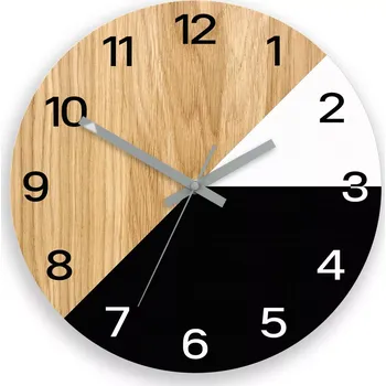 Hodiny Dřevěné nástěnné hodiny Texas 33 cm černé/šedé