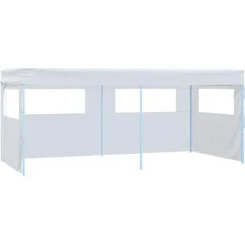 Zahradní stan Profesionální skládací party stan 4 bočnice 3 x 6 m ocel bílý