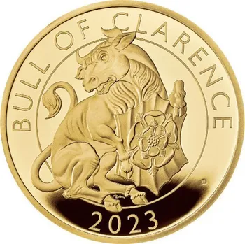 Zlatá mince - Královská tudorovská zvířata 2023 Býk z Cla...