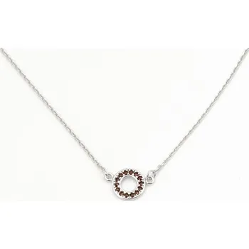 Náhrdelník Dámský stříbrný náhrdelník s granátem STNAH0272F + Dárek zdarma