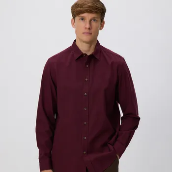 Pánská košile Reserved - Košile regular fit s vysokým podílem bavlny - hnědá - 413GT-83P - 413GT-83P-M