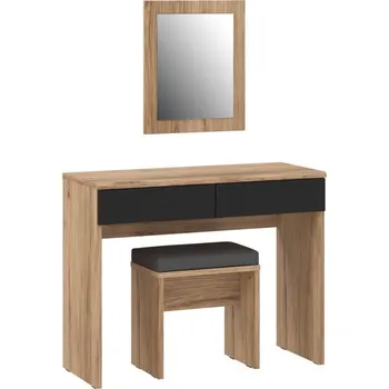 Toaletní stolek Toaletní stolek ERO + taburet hnědá/černá