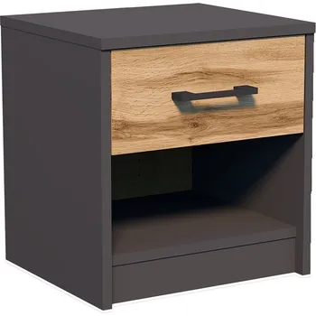 Noční stolek Noční stolek LUAN - grafitový / dub wotan