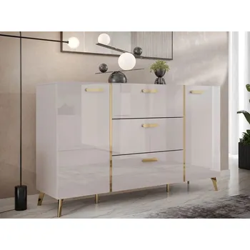 Komoda Kombinovaná komoda TANTES - kašmír / lesklá kašmírová