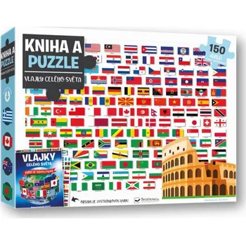 Kniha a puzzle Vlajky celého světa