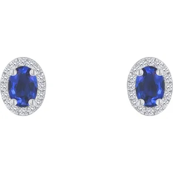 Šperk Zlaté náušnice se safíry a diamanty Elina
