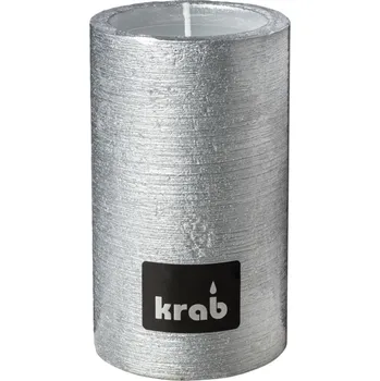 Svíčka Svíčka válec Lake 70x120 mm - metal stříbrná rustik