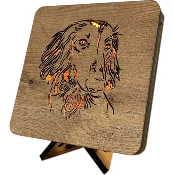 Lampička Li-Go "Jezevčík dlouhosrstý " lampa 19x19cm provedení povrchu: dub světlý