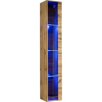 Policová skříň Prosklená vitrína RIONATA 6 - dub wotan