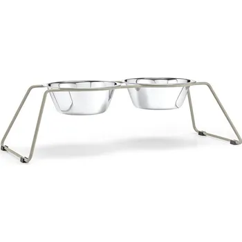 Miska pro psa Set misek s podstavcem pro psa z nerezové oceli Cena Greige L – MiaCara ID_1779866