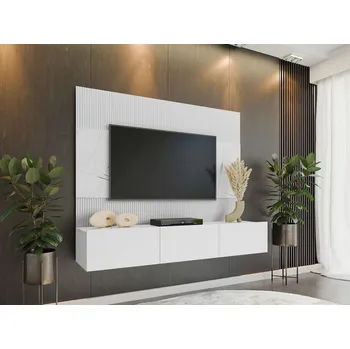 Obývací stěna Stěna do obýváku RUMPEL 1 - bílý mramor / bílá