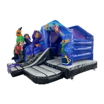 Skákací hrad Skákací Hrad se skluzavkou | EU výroba | 4,6 x 3,7m - 3D | Superhrdinové