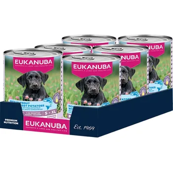 48x400g Eukanuba Puppy Rich in Trout with Sweet Potatoes - výhodné balení