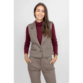 Dámská vesta Red Button dámská vesta s jemným proužkem hnědá Velikost: XL