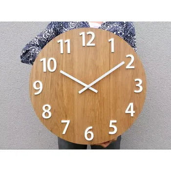 Hodiny Dřevěné nástěnné hodiny Amadeus 49 cm hnědé/bílé