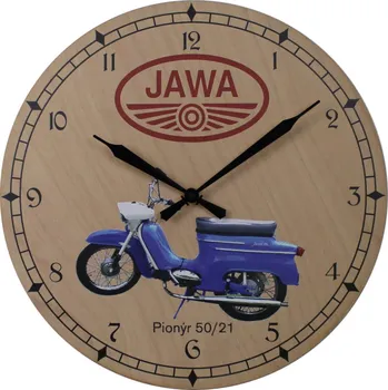 Hodiny Dřevěné nástěnné hodiny 400 mm JAWA Pionýr 50/21 Skladem v ČR