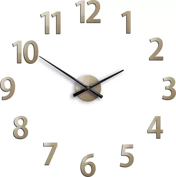 Hodiny Nástěnné samolepící hodiny Amadeus 75 cm šedohnědé