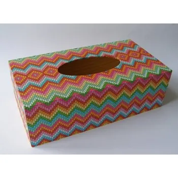 Krabice na papírové kapesníky - Vzor cik cak