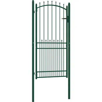Plotová branka s hroty ocel 100 x 200 cm zelená