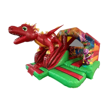 Skákací hrad Skákací Hrad se skluzavkou | EU výroba | 4,6 x 3,7m - 3D | Červený Drak