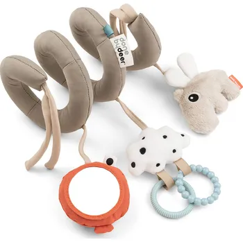 Hračka na kočárek DONE BY DEER Aktivní spirála Happy clouds - písková