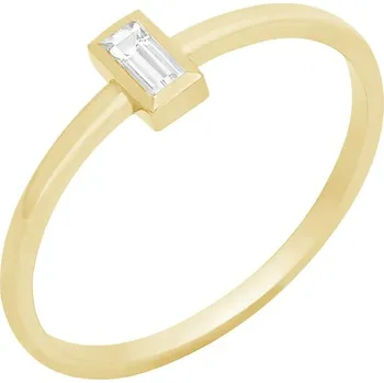Prsten Zlatý minimalistický prsten s baguette safírem Avice