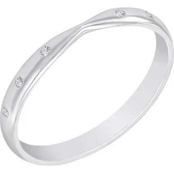 Prsten Platinový zúžený eternity prsten s 1 mm diamanty Toskani