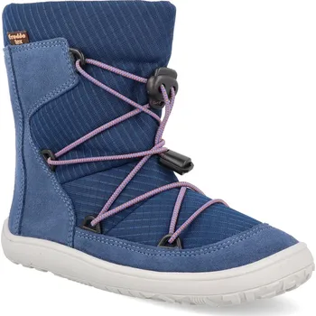 Dívčí zimní obuv Barefoot sněhule Froddo - Track Tex Wool Denim modré Velikost: 31