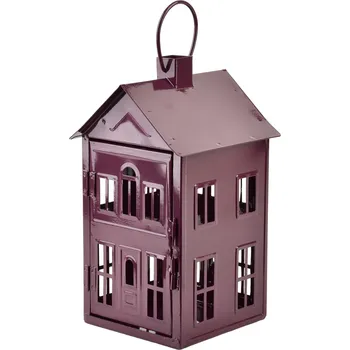 Svícen Kovová lucerna Roger 14,8x14,3x26,8 cm fialová