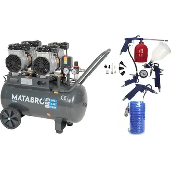 Kompresor Matabro SETMB-K204, bezolejový kompresor 50l 4 písty s příslušenstvím 4000W