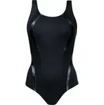 Dámské jednodílné plavky Atlantic sport 34LA2 Černá s tavě zelenou a šedou - SELF černá-tm.zelená XL - 44