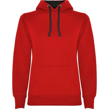 Pánská mikina Urban dámská mikina s kapucí - Červená / Černá, L