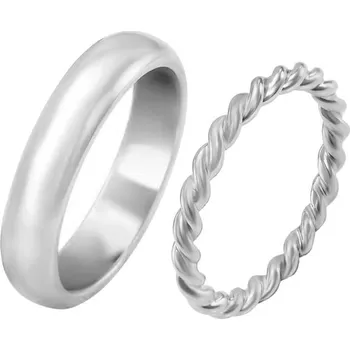 Prsten Netradiční snubní prsteny z platiny s provazovitým motivem Aase