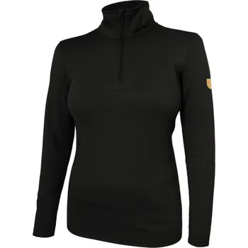 Dámské termoprádlo EGLOO MERINO DF WARM SKADI dámské triko krátký zip, černá Velikost: XL