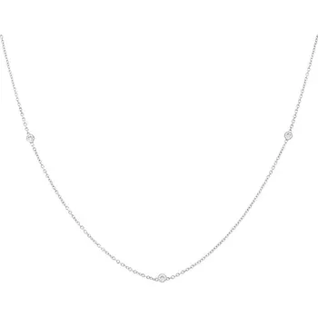 Náhrdelník Jemný zlatý náhrdelník se třemi diamanty Pekko