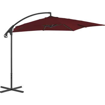 Stínicí technika Boční zahradní slunečník s ocelovou tyčí 250 x 250 cm bordó